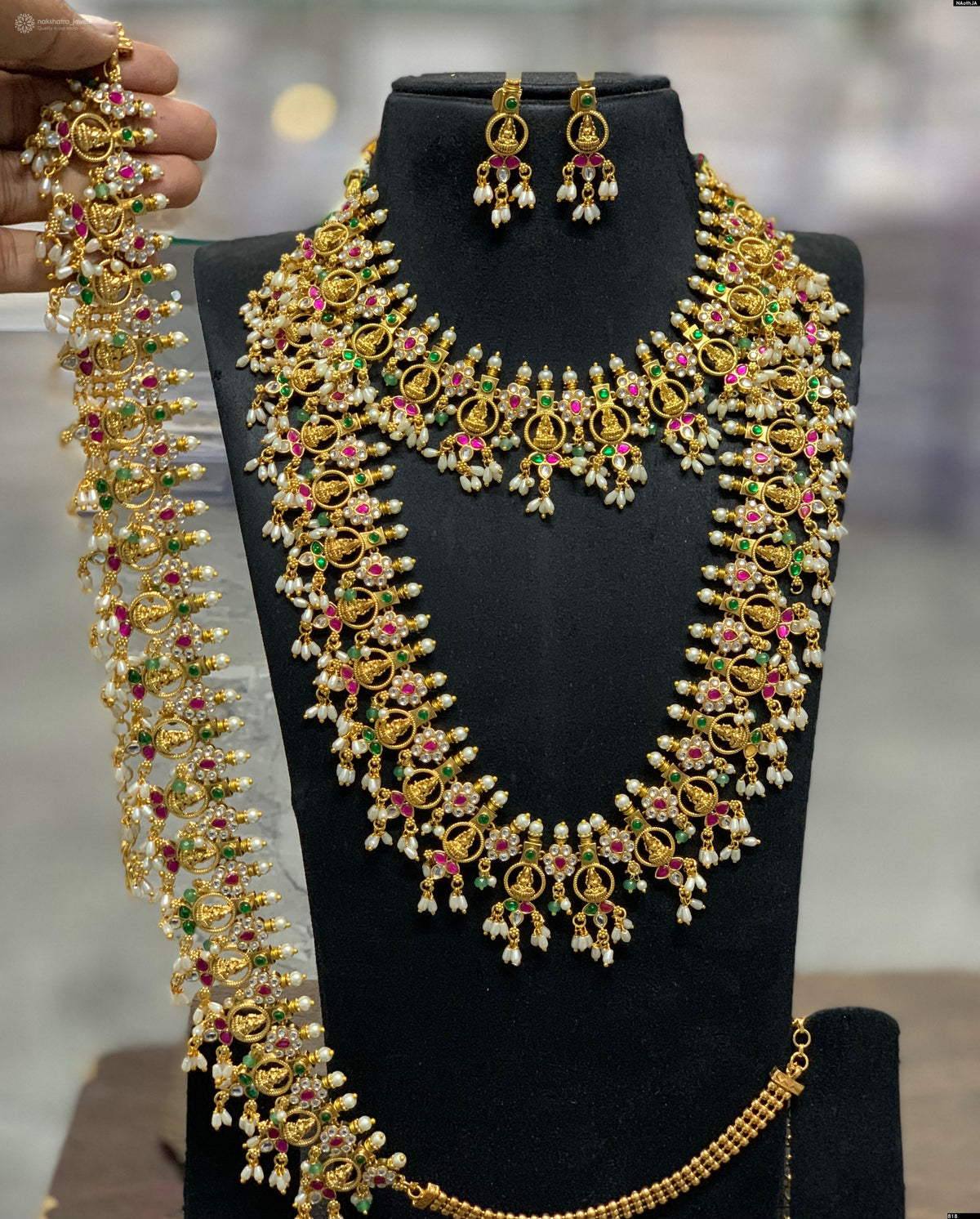 Nakshi Work with Kundan Stones Combo Set