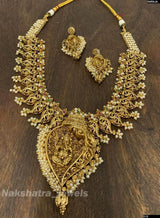 Nagasi Work with Kempu Stones Bridal Ganesha Haram - Nakshatra Jewels