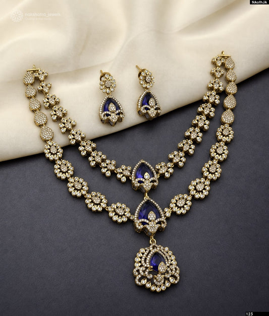 Victorian Polish AD Stones Necklace