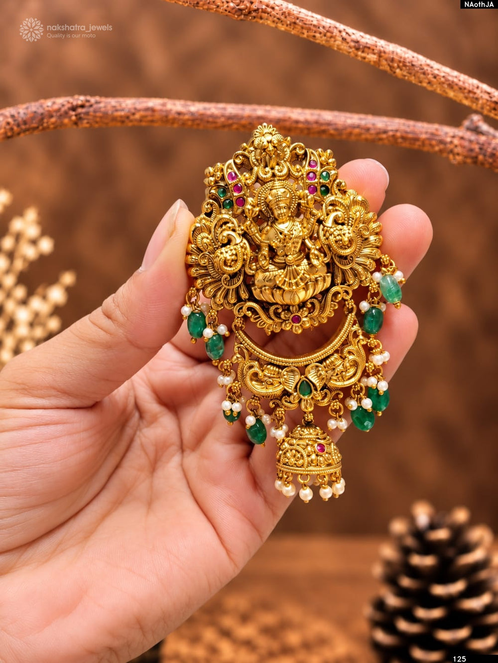Nakshi Work with Kempu Stones Hair Accessories