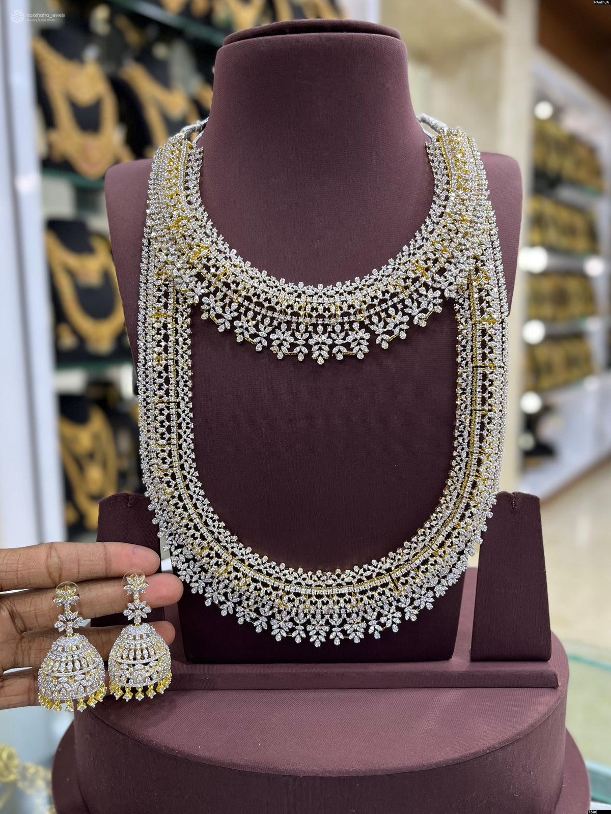 American Diamond Stones Bridal Combo Set