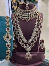 Victorian Polish AD Stones Bridal Combo Set