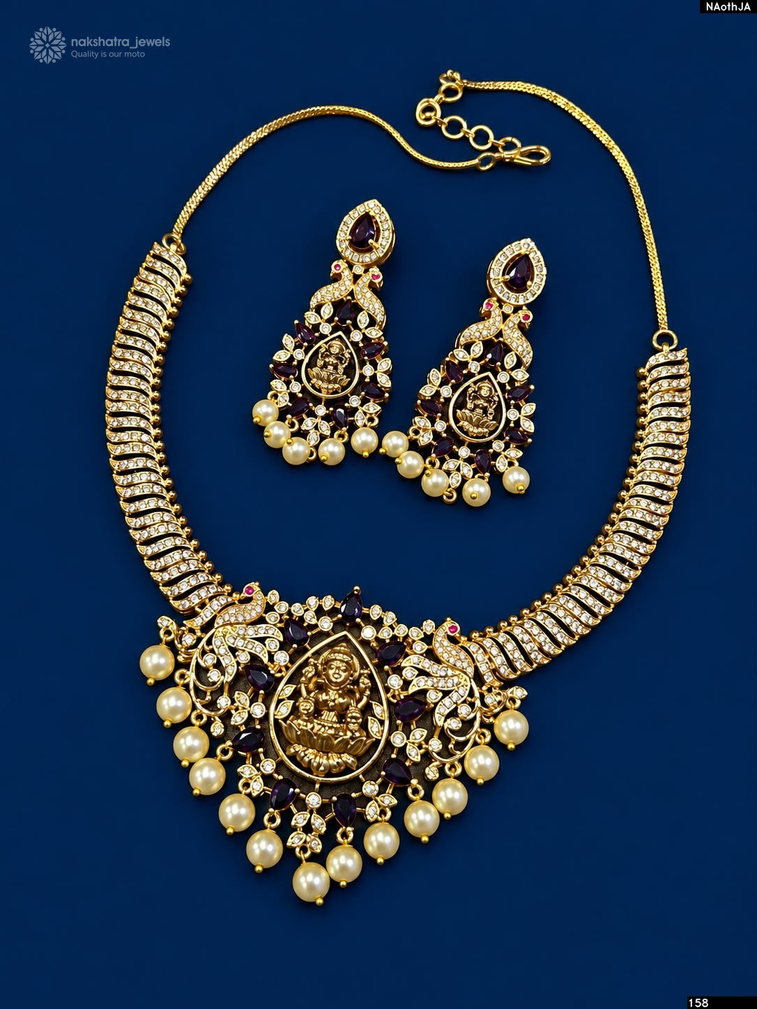 Nakshi Work with AD Stones Necklace