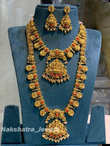 Nagasi work with Coral Beads Combo Set - Nakshatra Jewels