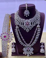 American Diamond Stones Bridal Set - Nakshatra Jewels