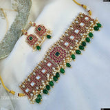 Premium Matt with Kempu Stones Choker - Nakshatra Jewels