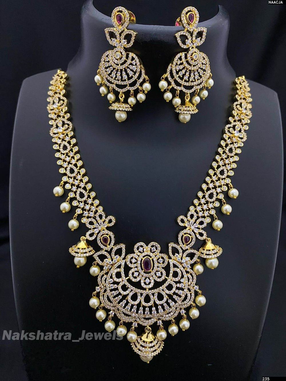 AD Stones Necklace (Gold Polish) - Nakshatra Jewels