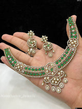 Victorian Polish AD Stones Bridal Necklace - Nakshatra Jewels