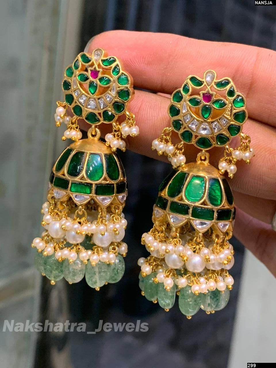 Jaadu Kundan Stones Bridal Earrings - Nakshatra Jewels