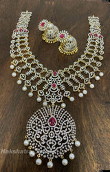 American Diamond Stones Bridal Haram - Nakshatra Jewels