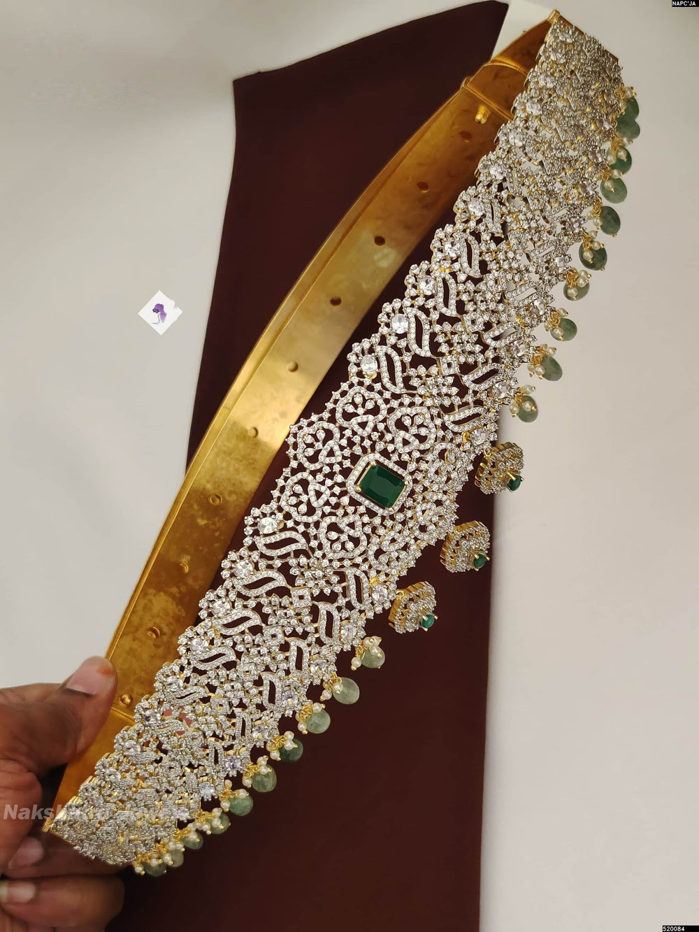 American Diamond Stones Bridal Hip Belt - Nakshatra Jewels
