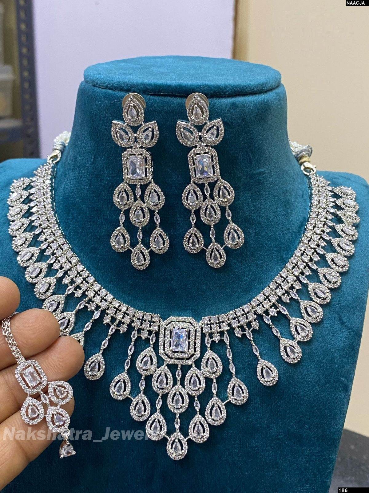 AD Stones Necklace (Silver Polish)