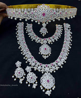 American Diamond Stones Bridal Set - Nakshatra Jewels
