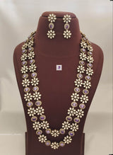 Victorian Polish AD & Moissanite Stones Bridal Layer Haram - Nakshatra Jewels