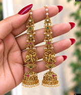 Premium Matt with Kempu Stones Earrings