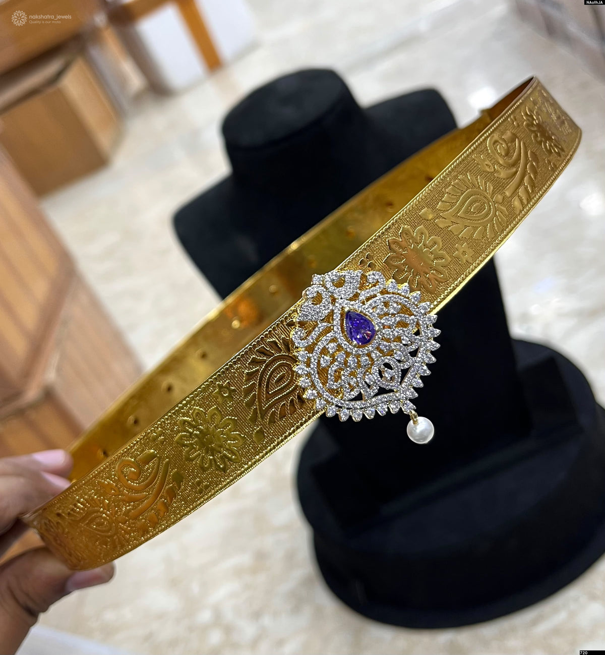 Premium Matt Belt with AD Stone Pendent