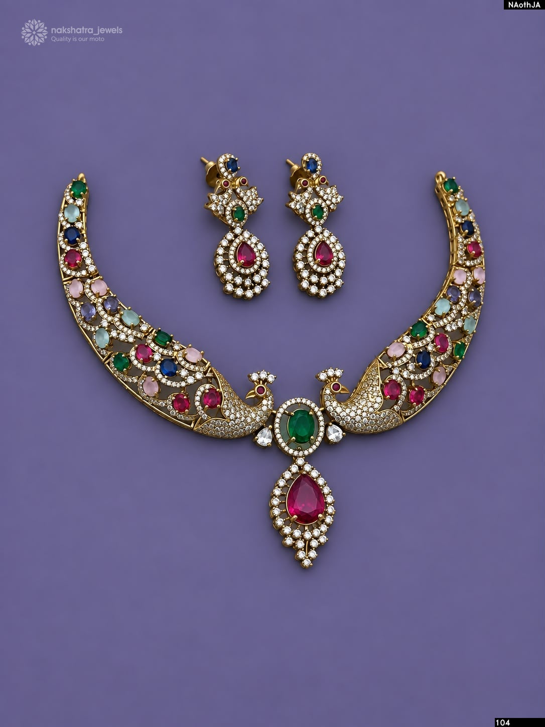 Victorian Polish AD Stones Necklace