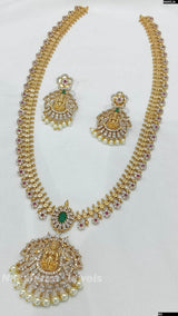 Premium Matt with AD Stones Haram - Nakshatra Jewels