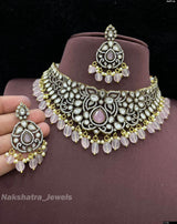 Victorian Polish AD Stones Choker - Nakshatra Jewels