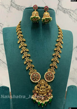 Nagasi work with Kempu Stones Haram - Nakshatra Jewels