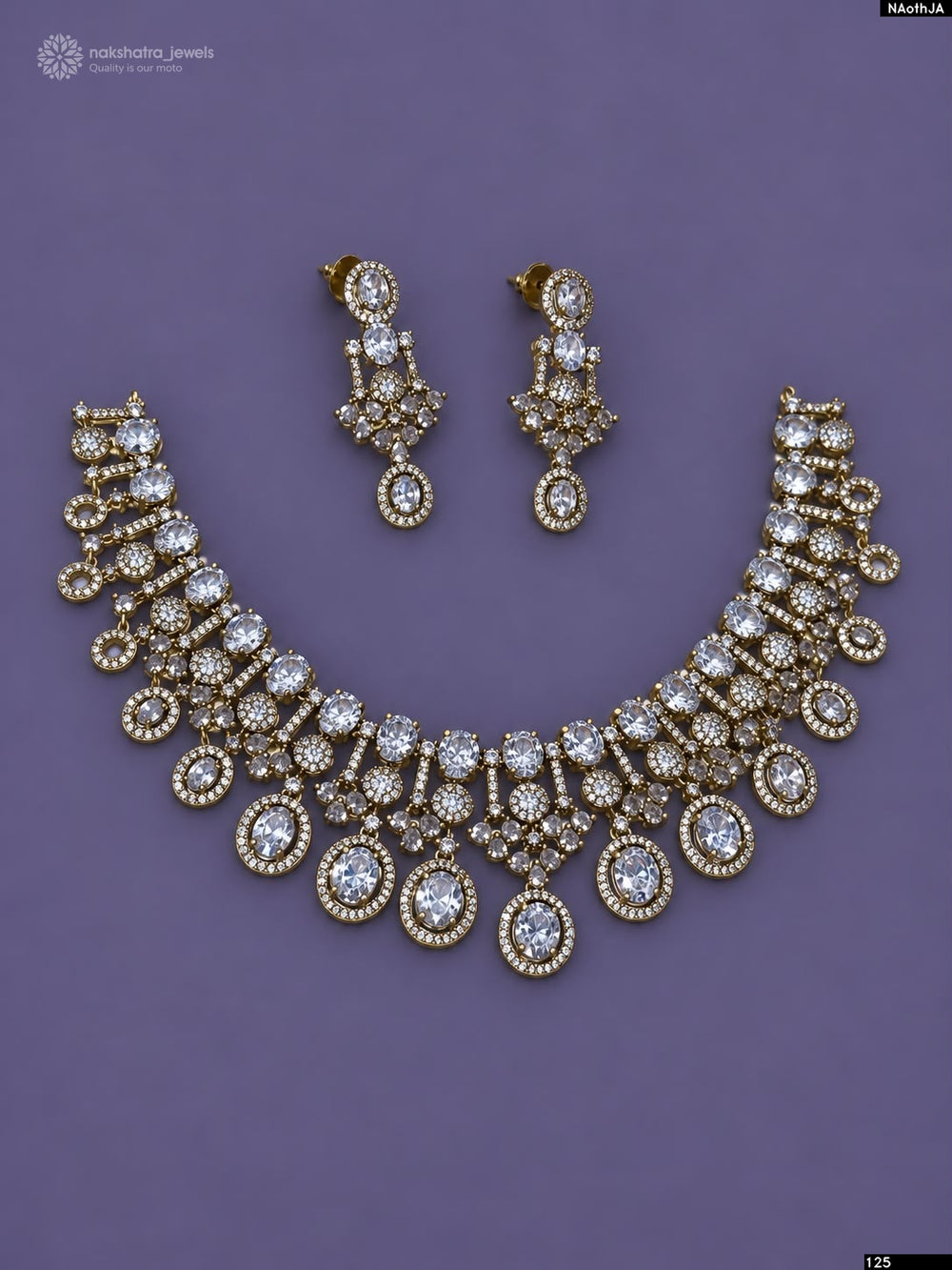 Victorian Polish AD Stones Necklace