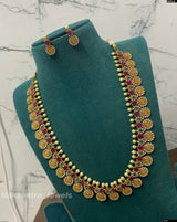 Premium Matt with Kempu Stones Ram Parivar Haram - Nakshatra Jewels