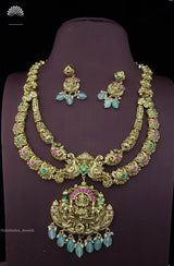 Nagasi Work with Jadau Kundan Stones Haram - Nakshatra Jewels