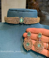 Victorian Polish AD Stones Choker - Nakshatra Jewels
