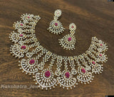 American Diamond Stones Bridal Necklace - Nakshatra Jewels