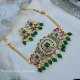 Premium Matt with Kempu & AD Stones Choker - Nakshatra Jewels