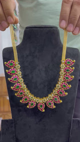 Jaadu Kundan Stones Bridal Necklace 2in1